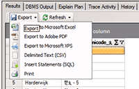 Export results excel and others